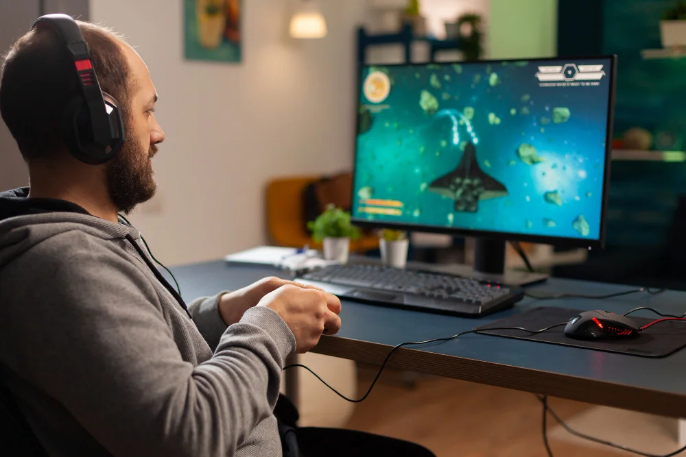 gamer jogando jogo